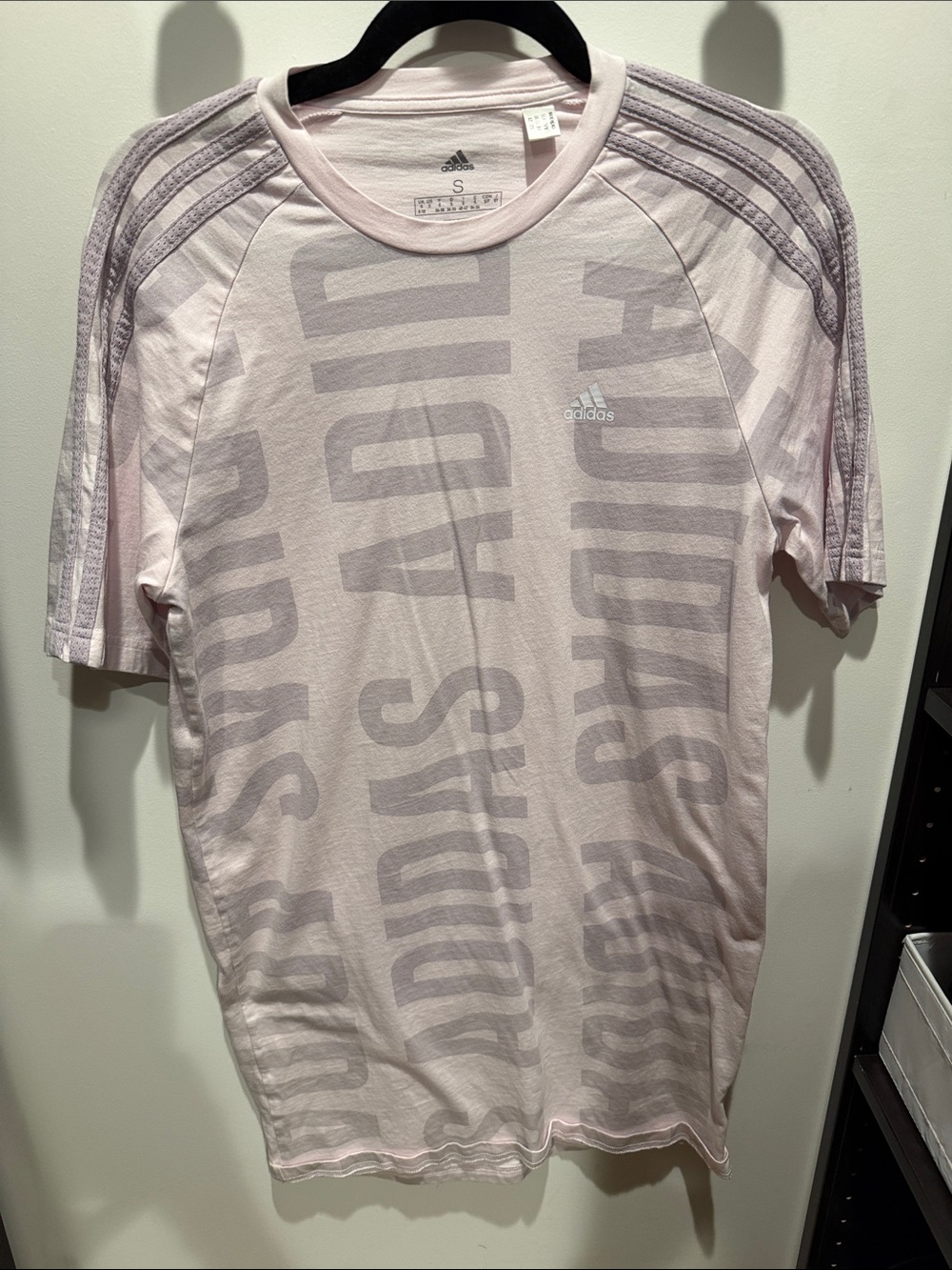adidas women’s Pale Pink Tonal Logo Short Sleeve Tee